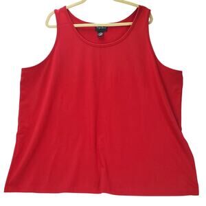 Maggie Barnes Red Tank Top Stretch Plus Sz 3X Layering Sleeveless Pullover Shirt